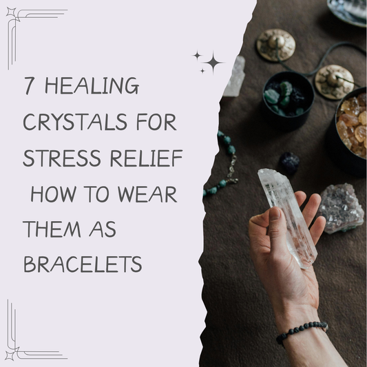Crystal bracelets arranged for stress relief ritual