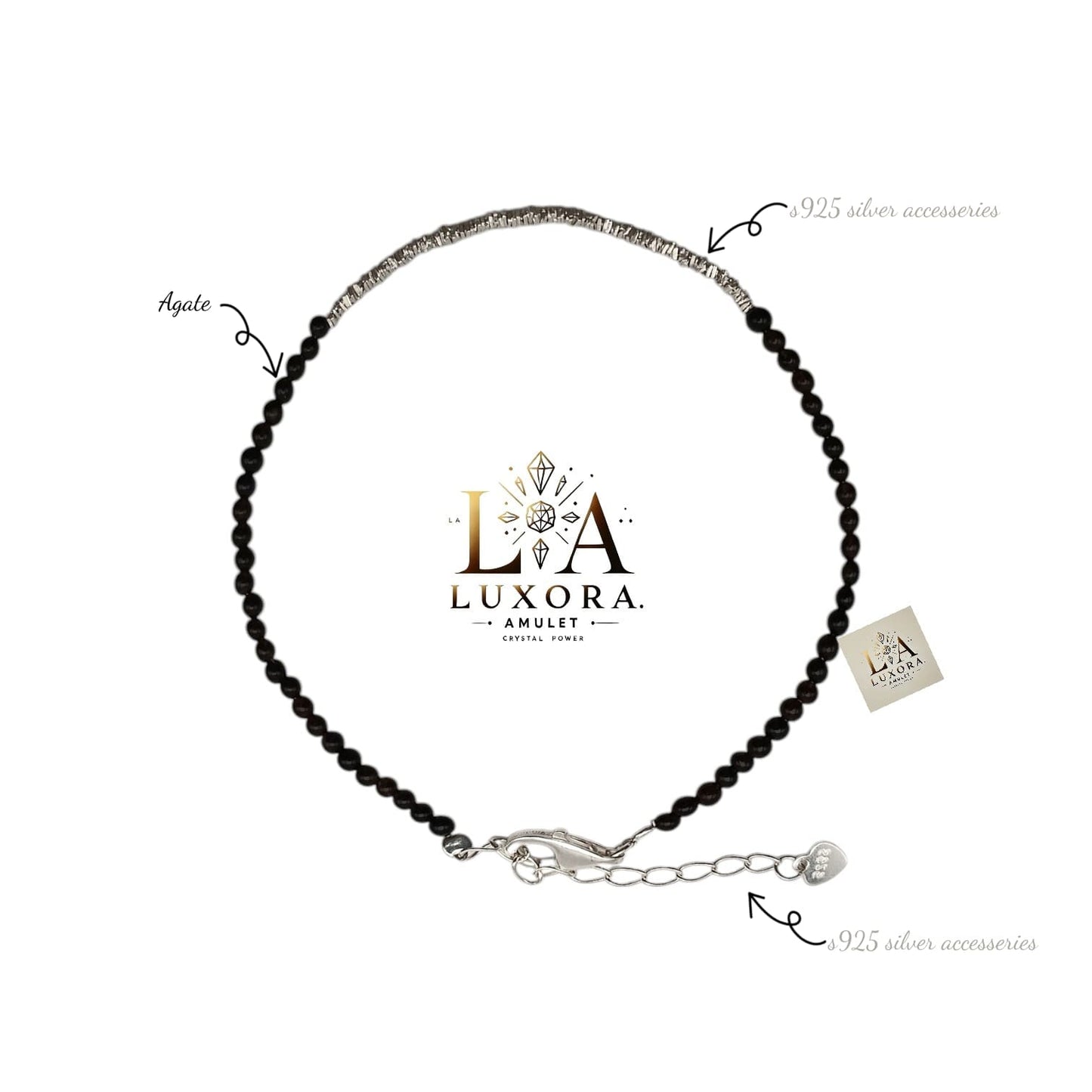Black Agate Bracelet with S925 Silver – Protection & Energy Balance