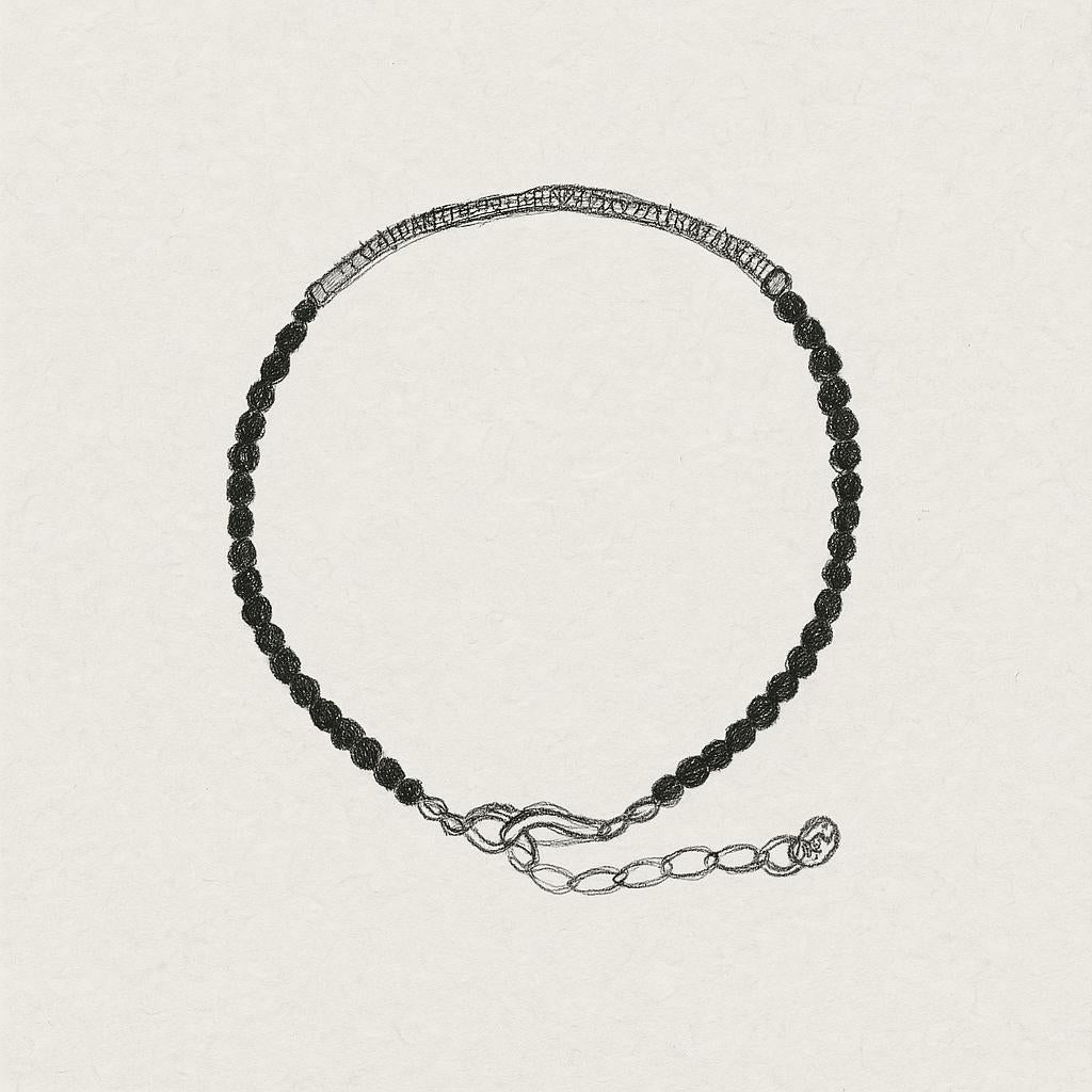 Black Agate Bracelet with S925 Silver – Protection & Energy Balance