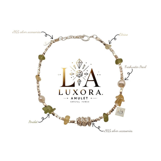 Peridot & Citrine Bracelet with S925 Silver for Joy and Renewal