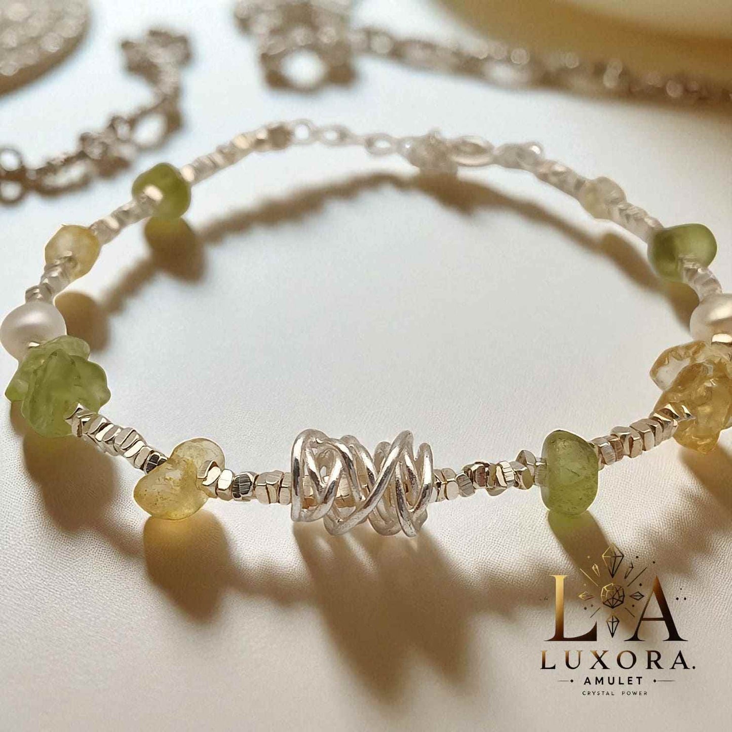 Peridot & Citrine Bracelet with S925 Silver for Joy and Renewal