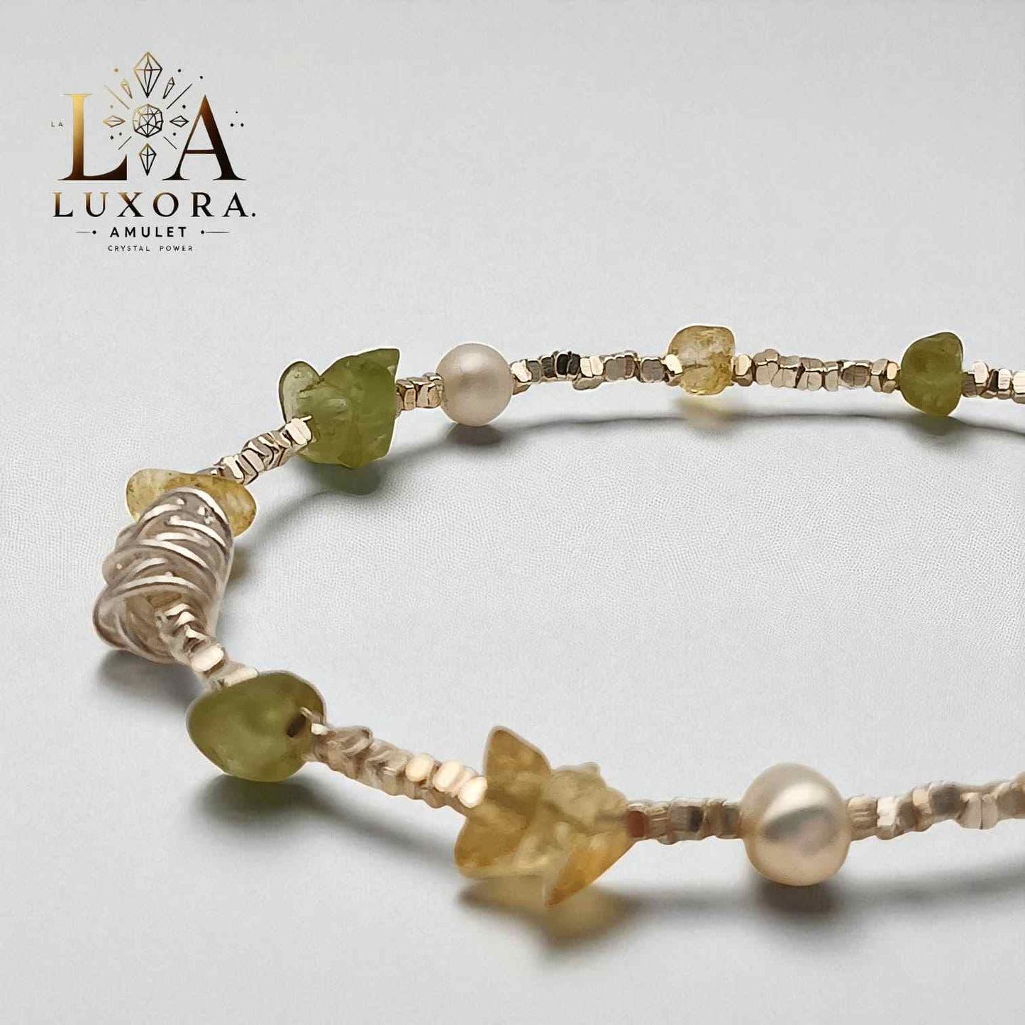 Peridot & Citrine Bracelet with S925 Silver for Joy and Renewal