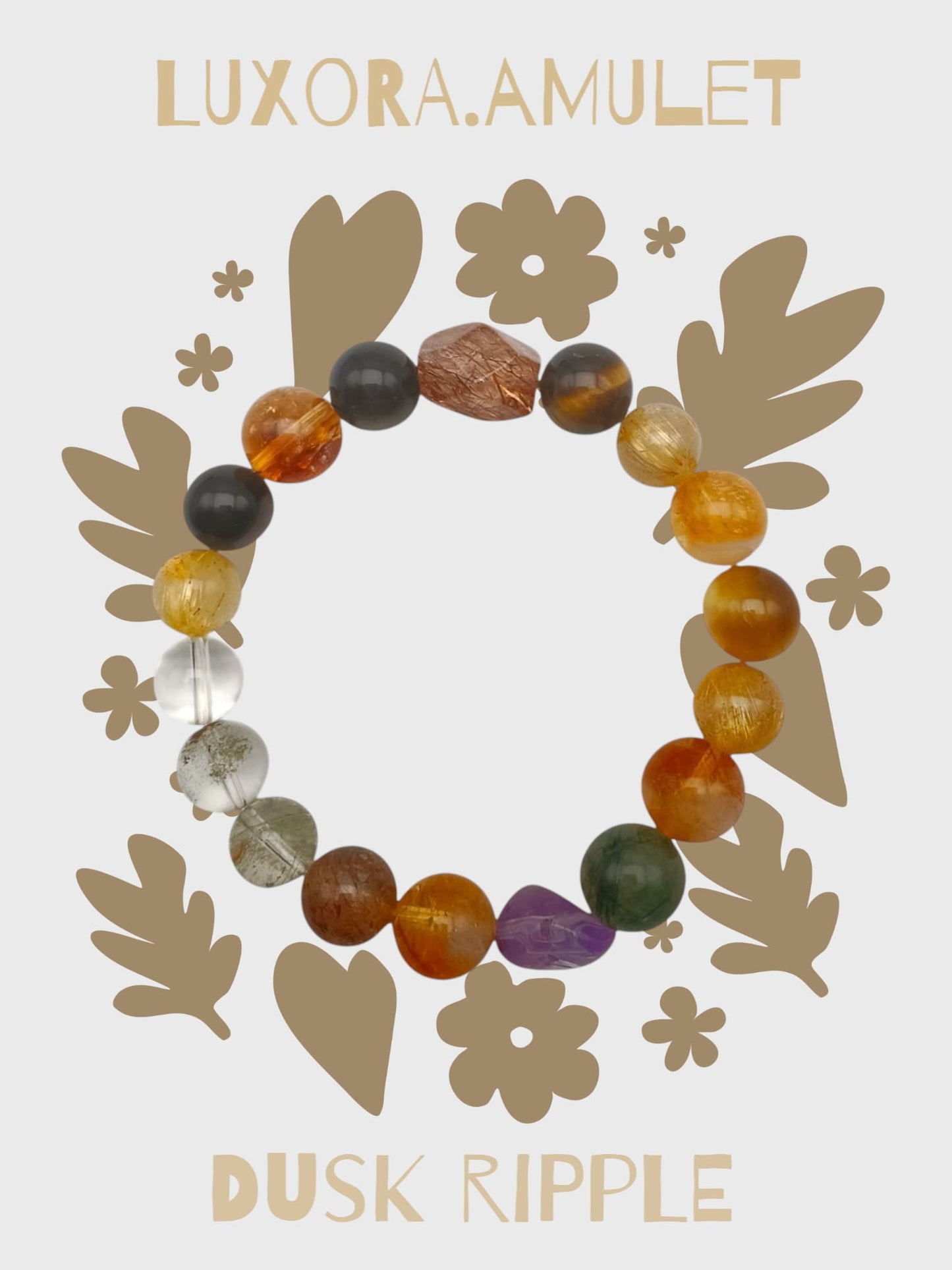 Seven Crystals Bracelet – Amethyst, Tiger’s Eye & Quartz