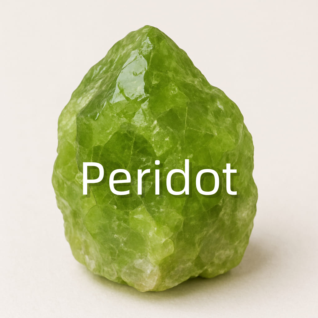Lime-green Peridot gemstone with radiant clarity, symbolizing joy, renewal, and emotional cleansing