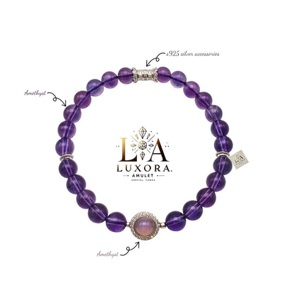 Amethyst Bracelet with S925 Silver – Clarity & Spiritual Energy