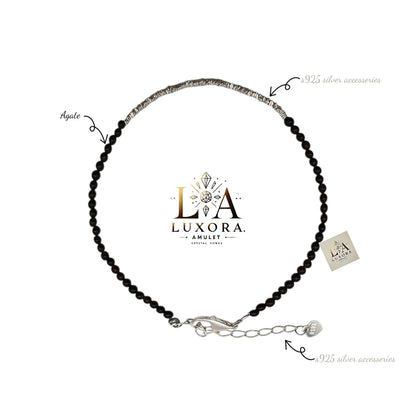 Black Agate Bracelet with S925 Silver – Protection & Energy Balance