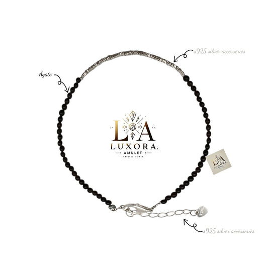 Black Agate Bracelet with S925 Silver – Protection & Energy Balance