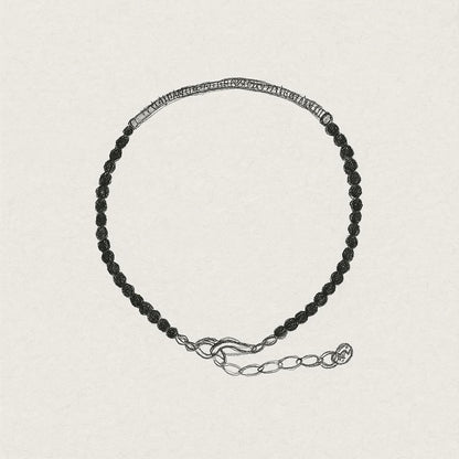 Black Agate Bracelet with S925 Silver – Protection & Energy Balance