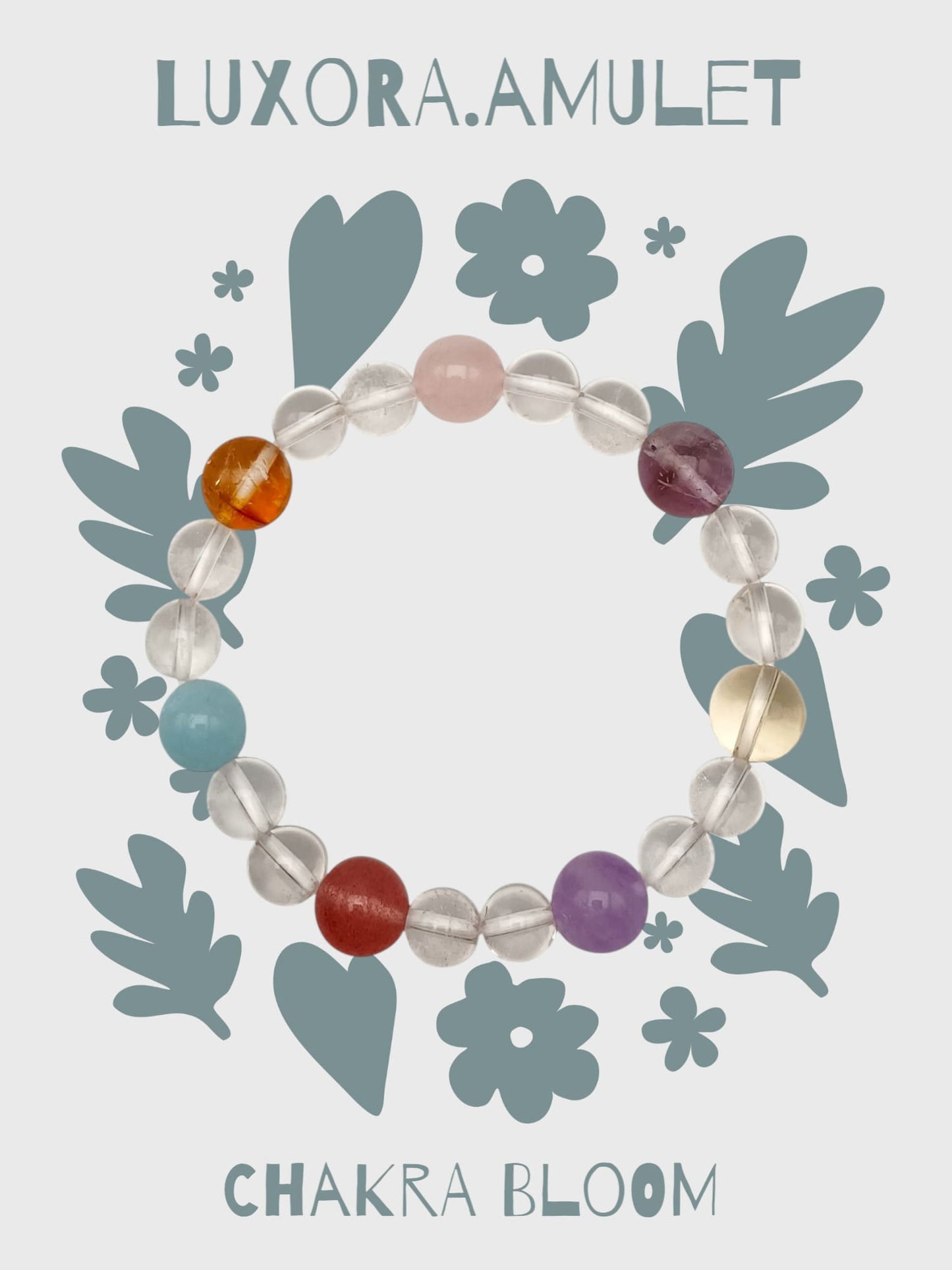 Chakra Healing Crystal Bracelet – Citrine, Amethyst, Aquamarine & Quartz