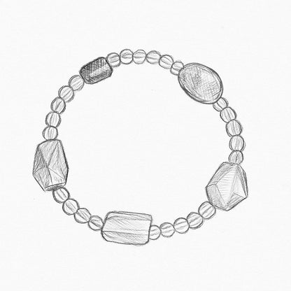 Citrine, Amethyst & Aquamarine Crystal Bracelet with Pink Crystal and White Crystal Accents