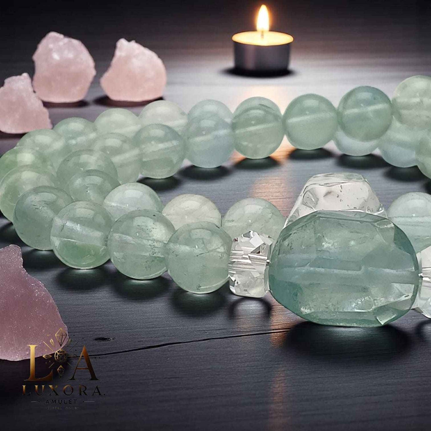Green Fluorite Crystal Bracelet - Clarity, Healing & Heart Balance