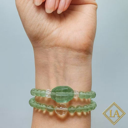 Green Fluorite Crystal Bracelet - Clarity, Healing & Heart Balance