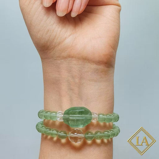 Green Fluorite Crystal Bracelet - Clarity, Healing & Heart Balance