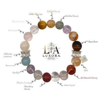 Multi-Stone Crystal Bracelet with 11 Crystals & Silver – Mind & Spirit