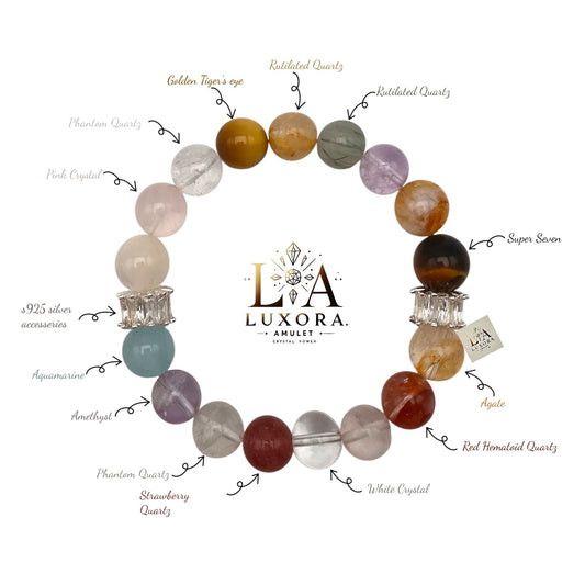 Multi-Stone Crystal Bracelet with 11 Crystals & Silver – Mind & Spirit