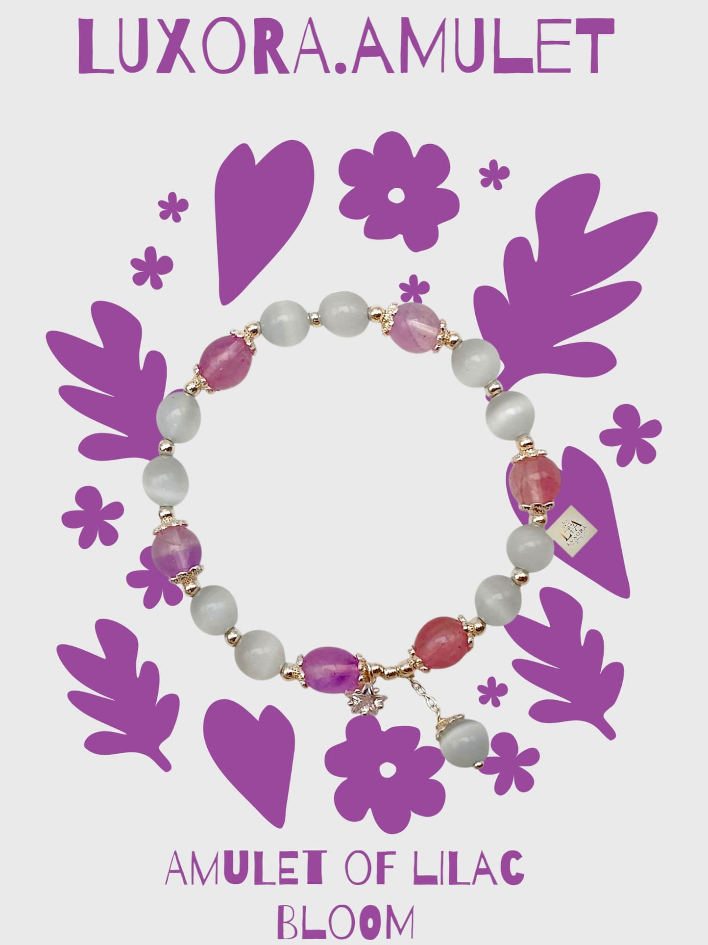 White Crystal & Amethyst Bracelet – Balance, Clarity & Spiritual Growth
